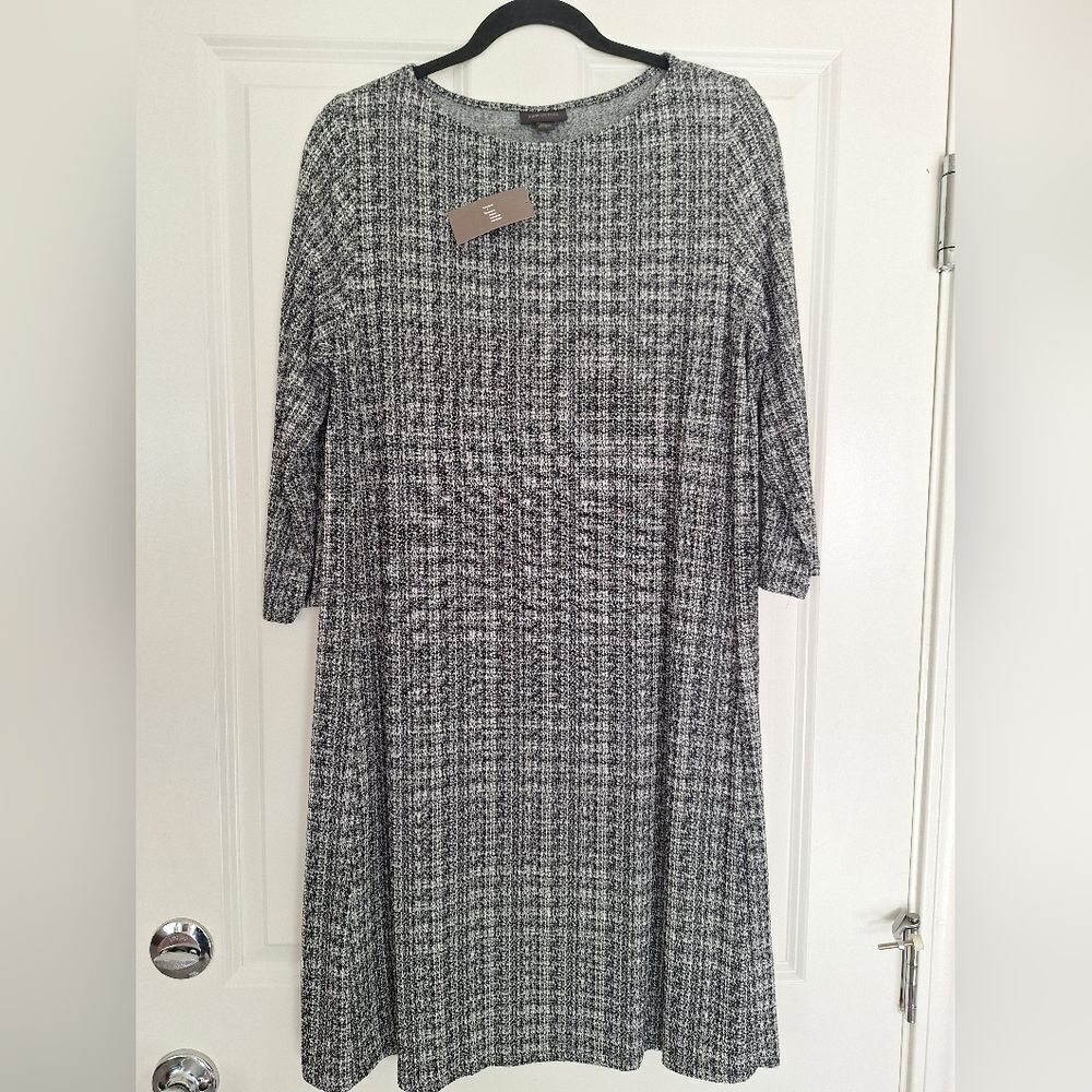 J Jill Black White midi dress size M